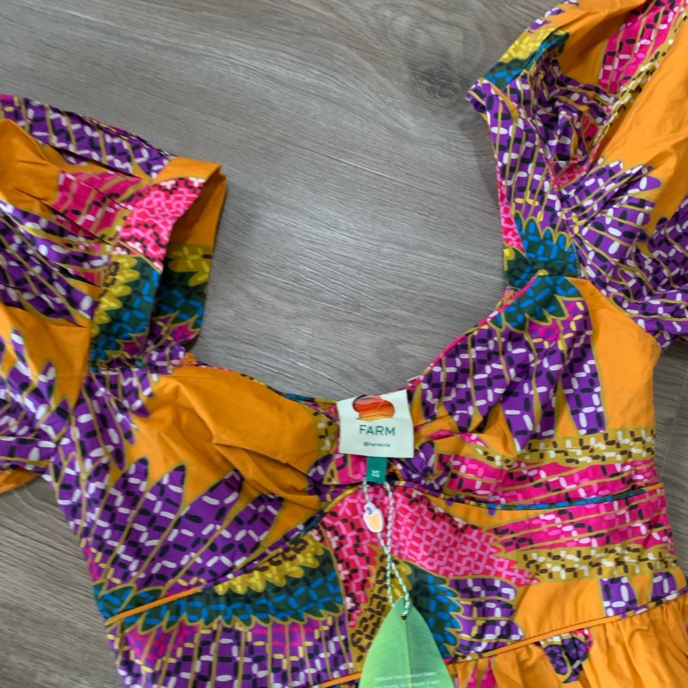 NWT Farm Rio Beaded Macaw Midi Dress - Picture 4 of 5